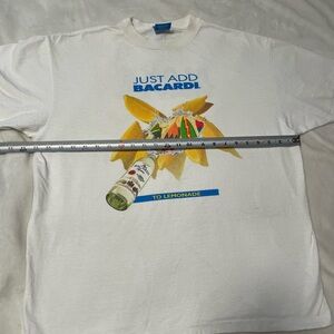 White Graphic T-Shirt with Bacardi Print